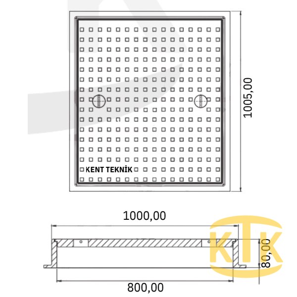 Döküm Yuvarlak Rögar Kapağı Takımı Ø600 mm (DKT.600-D9)