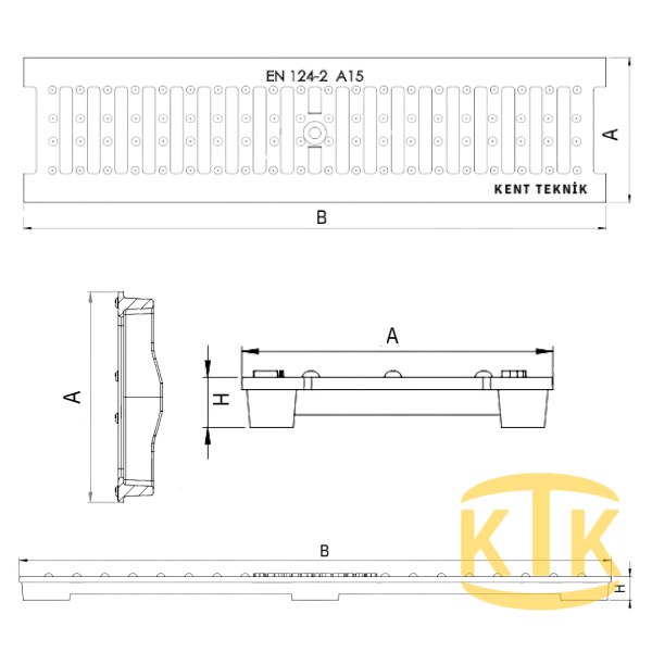 Döküm Yağmur Suyu Izgarası 300x500x20 mm (DI.3020-D)