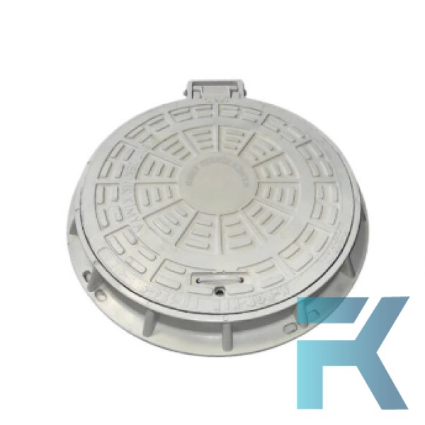FK-600-MYB-B125 Kompozit Yuvarlak Rögar Kapağı Takımı Menteşeli Ø600 mm | B125