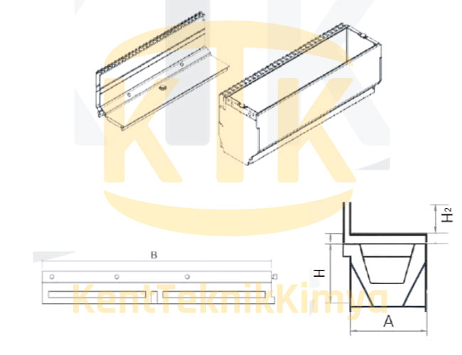 AK-FDK-2070-B125 Fuga Drenaj Kanalı 200x1000x70 (B125) - Fibre Kompozit