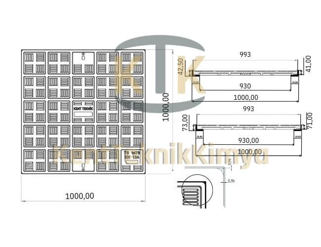 FK610 - D400 100x100 Kompozit Rögar Kapağı 