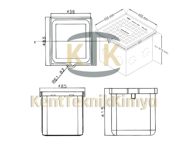 FK901-KIT-485-C-C250 Kompozit Ek Odası Takımı 485x485x415 mm