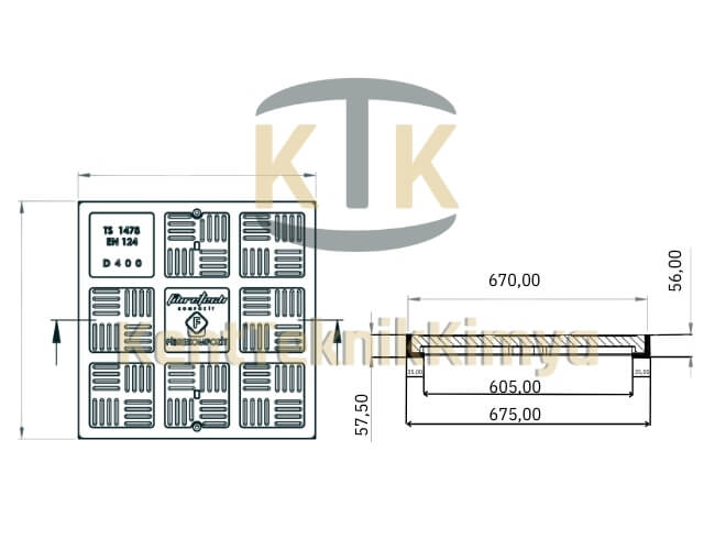 FK510 - C250 40X40 Kompozit  Rögar Kapağı