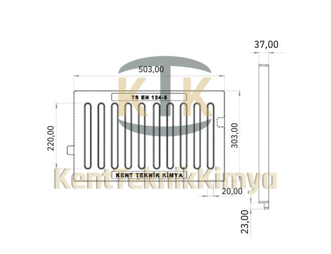 FK617-KIT-3050-D400 Kompozit Yağmur Suyu Izgara Takımı 300x500 mm