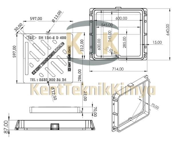 FK613 - 60x60 D400 Kompozit  Izgara