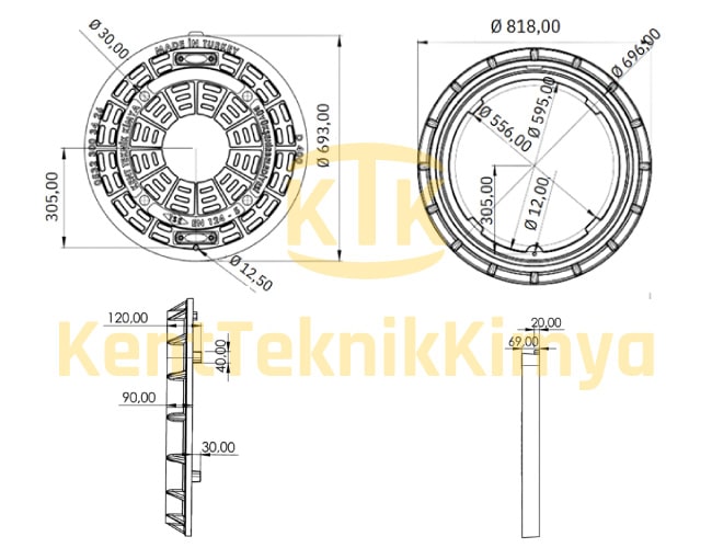 FK503 - D400 Kompozit Rögar Kapağı - Mafsalsız