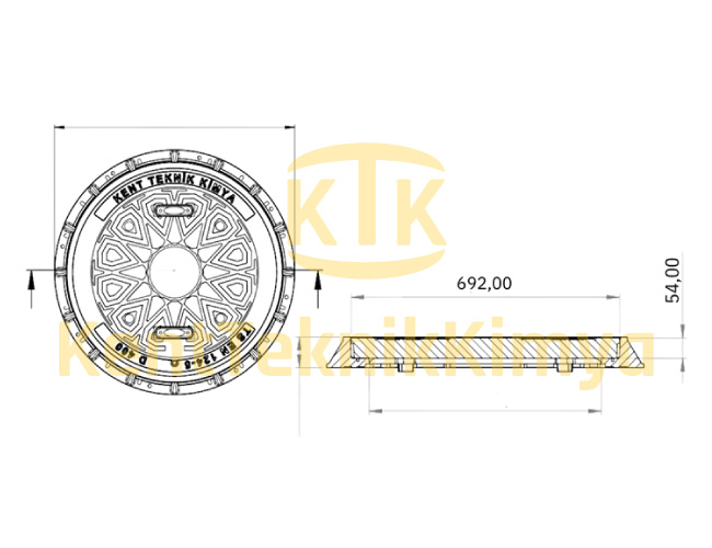 FK501-KKT-600-54D-D400 Kalın Seri Kompozit Rögar Kapağı Takımı
