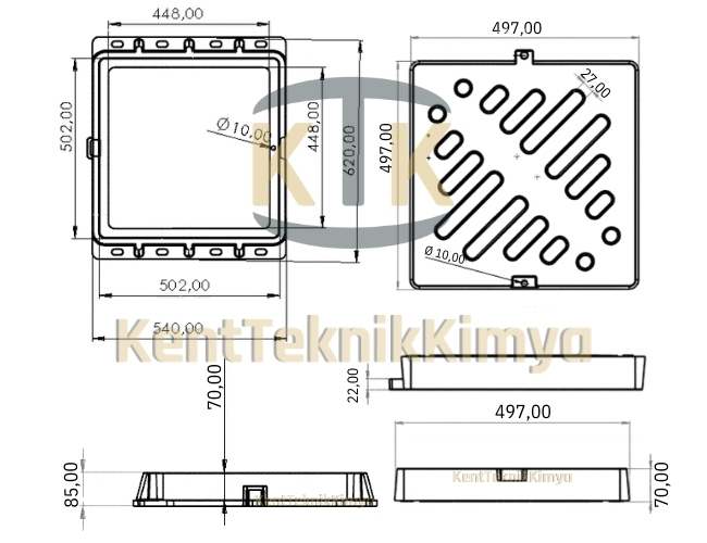 FK604 - 50x50 Kompozit Yağmur Suyu Izgara