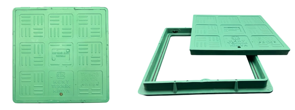 FK-500-C-C250 Kompozit Kare/Dikdörtgen Rögar Kapağı Takımı 500x500 mm | C250 ürün görseli