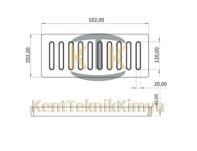 FK620-KIT-2050-D400 Kompozit Yağmur Suyu Izgara Takımı 200x500 mm