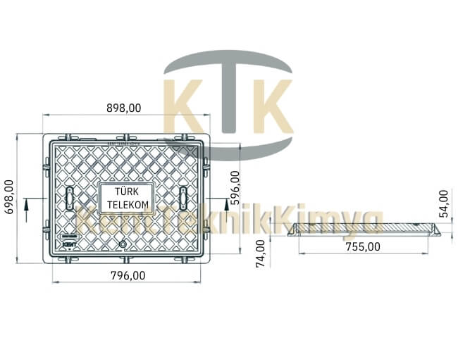 FK512-KKT-6080-D-D400 Kompozit Rögar Kapağı Takımı 600x800mm