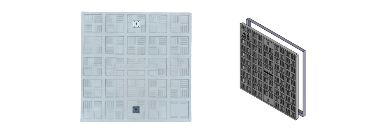 FK-800-C-C250 Kompozit Kare/Dikdörtgen Rögar Kapağı Takımı 800x800 mm | C250 ürün görseli