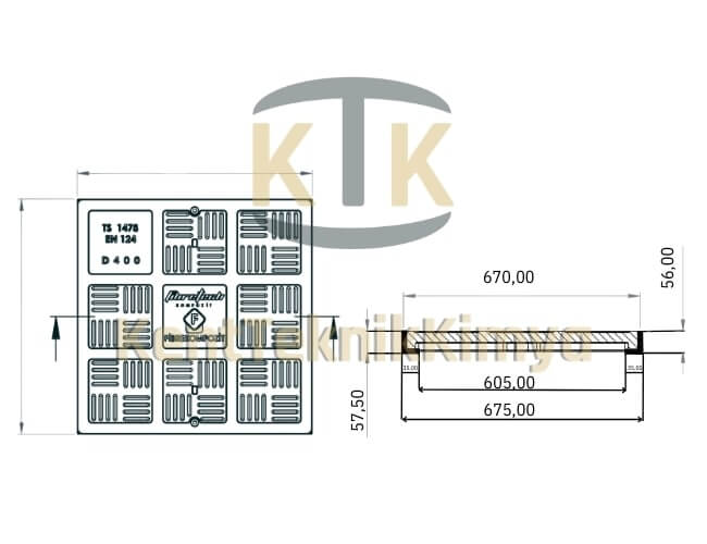 FK605 - B125 67x67 Kompozit Rögar Kapağı